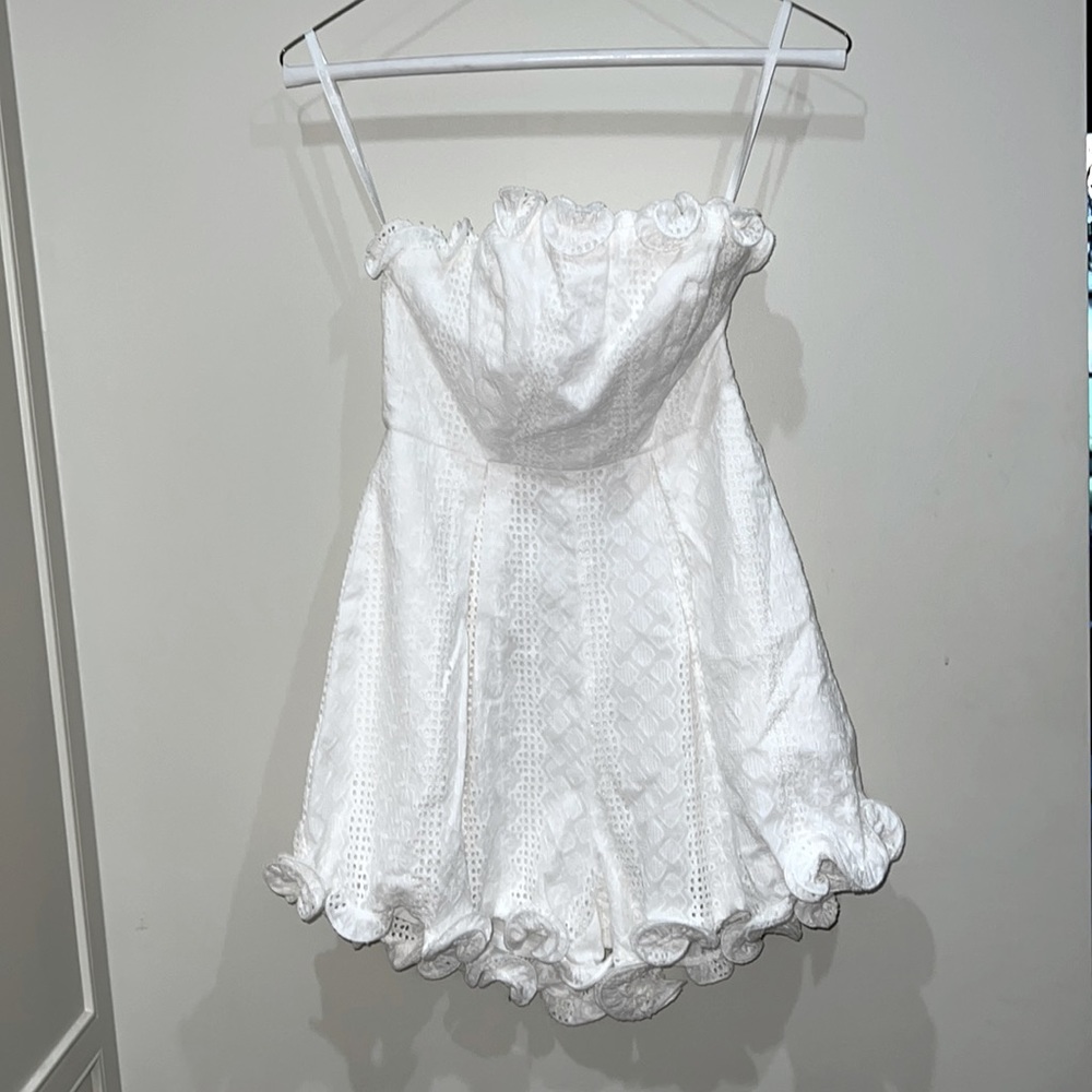 Debbie Dabbie White Romper Size 6 but fits like an XS
